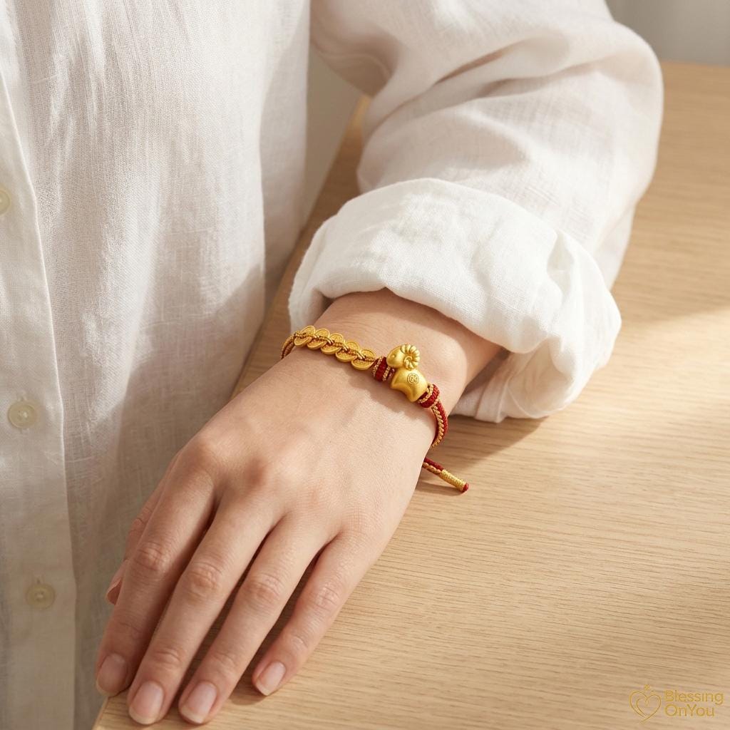 2027 Year of the Goat Wealth Protection Bracelet, Five Emperors Coins Red String Lucky Charm, Chinese Feng Shui Prosperity Gift,Good Fortune