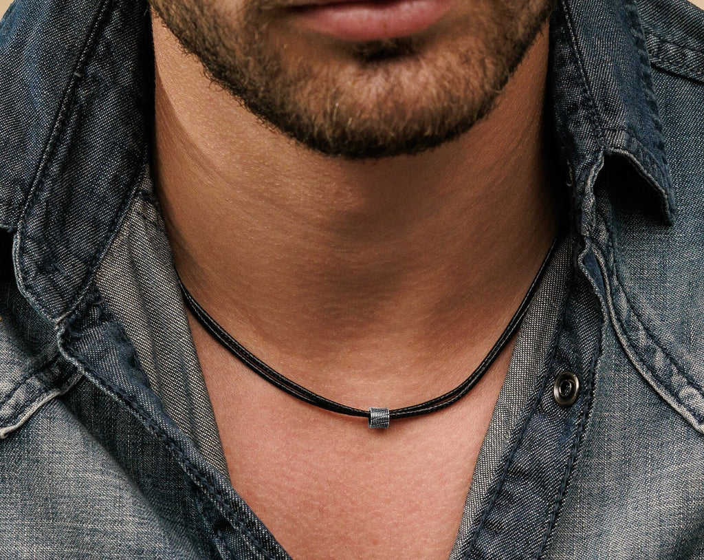 Simple Black Choker Necklace For Men, Men's Vegan Necklace, Men Bead Necklace, Guy Necklace, Jewlery For Men, Vegan Jewelry, Christmas Gift