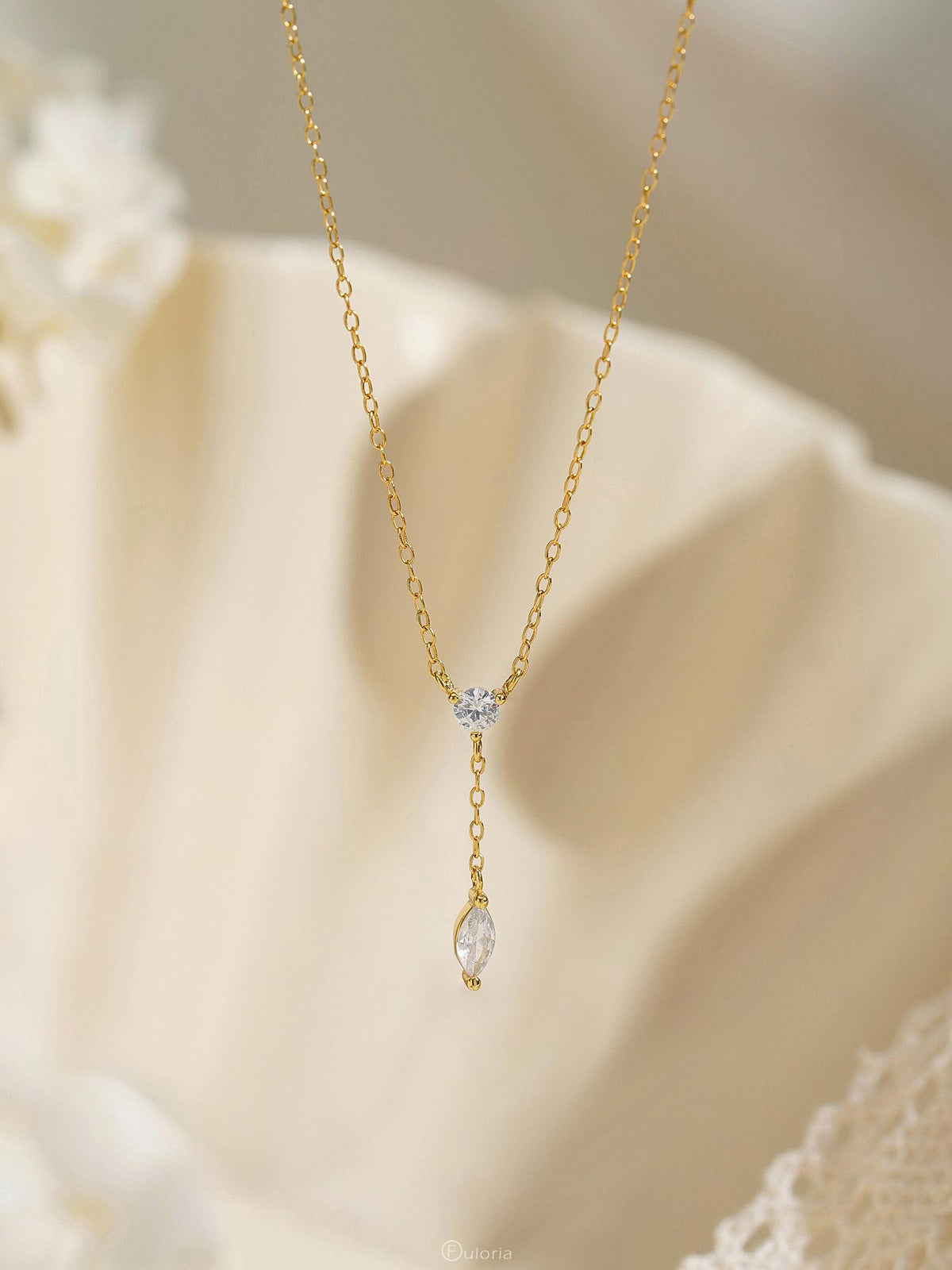 Dainty Diamond Necklace, Crystal Charm Necklace, Minimalist Diamond Dangle Necklace, Women Necklace, Wedding Gifts, Bridesmaid Gifts for Her
