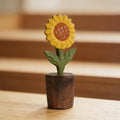 Wooden Sunflower Decor, Hand Carved Wood Flower Sculpture, Rustic Farmhouse Decor, Nature Inspired Gift, Small Wooden Art