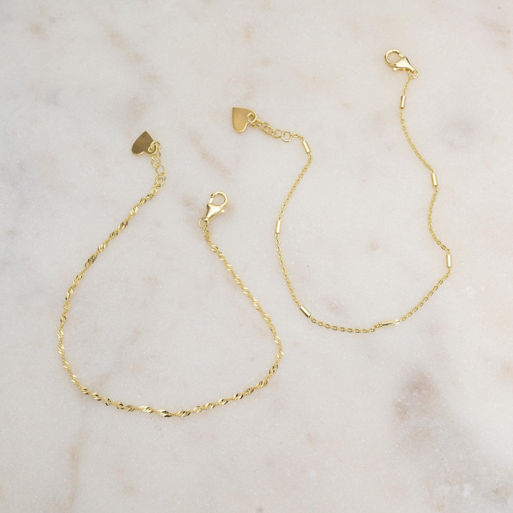 Two Delicate Bracelets Set, Dainty Bracelet Set, Two Minimalist Bracelets, Delicate Bracelet, Gift for her, Gold Bracelet, Silver Bracelet