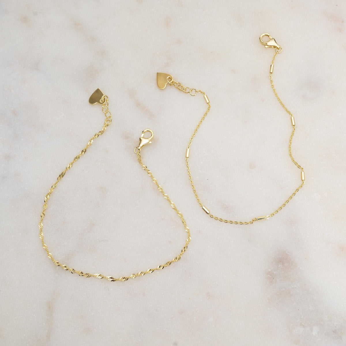 Two Delicate Bracelets Set, Dainty Bracelet Set, Two Minimalist Bracelets, Delicate Bracelet, Gift for her, Gold Bracelet, Silver Bracelet