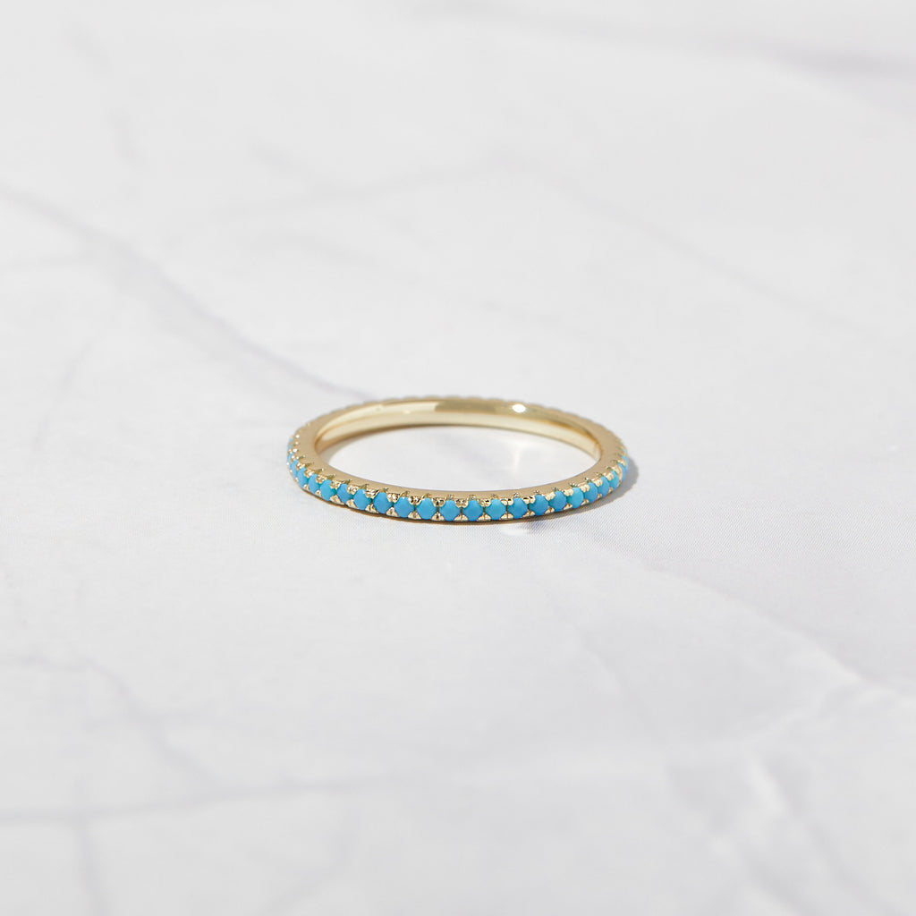 Turquoise Eternity Ring, Turquoise Ring, Dainty Ring, Turquoise Jewelry, Dainty Ring, Stacking Ring, Everyday Ring, Gift for Her