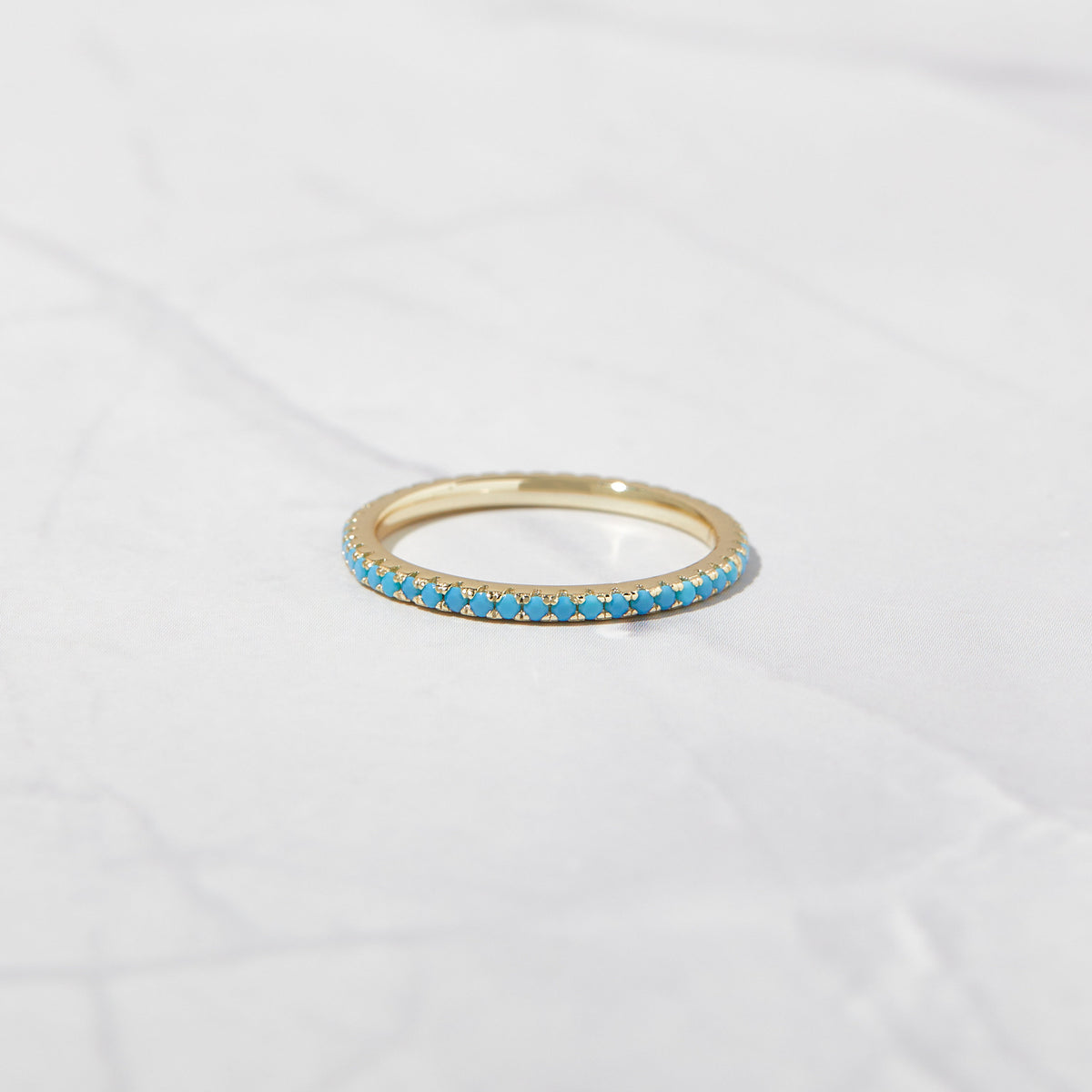 Turquoise Eternity Ring, Turquoise Ring, Dainty Ring, Turquoise Jewelry, Dainty Ring, Stacking Ring, Everyday Ring, Gift for Her