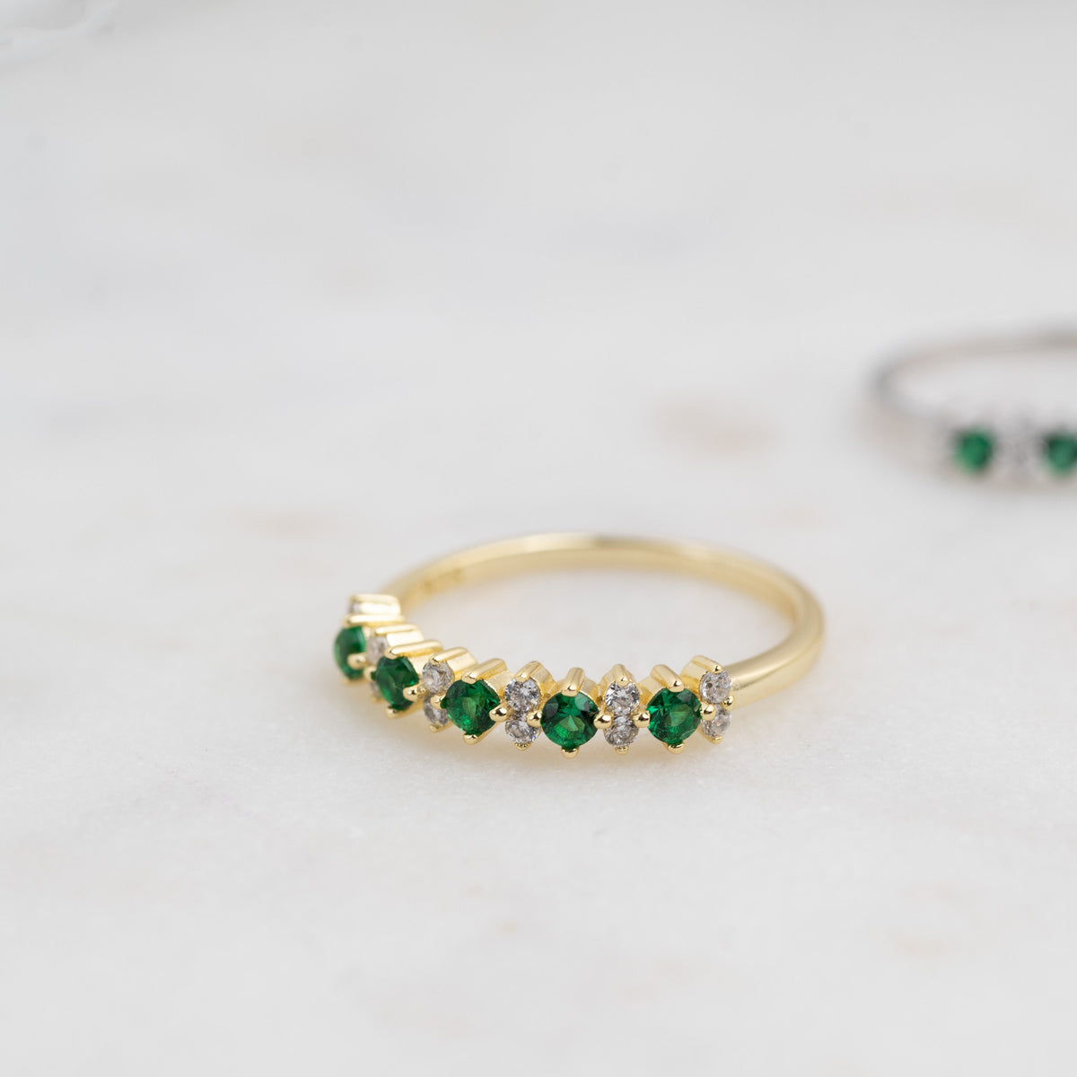 Sami Jewels Emerald Ring, Gemstone Ring, Emerald Jewelry, Gift for Her, Gold Ring, Stacking Ring, May Birthstone Silver Ring Engagement Ring