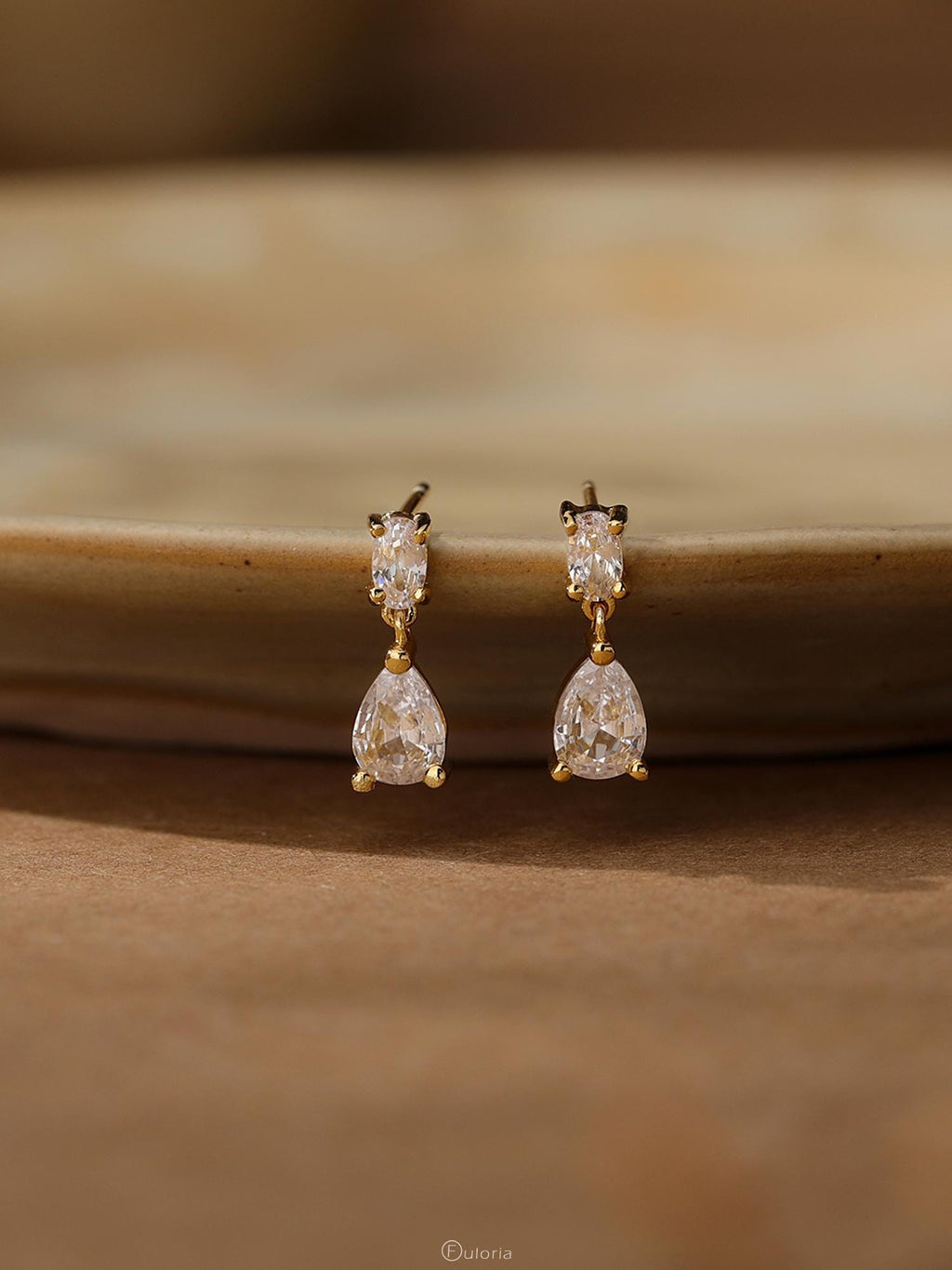 Minimalist Diamond Drop Earrings, Dainty Diamond Stud Earrings, Gold CZ Earrings, Wedding Jewelry, Bridesmaids Gift for Her,Mothers Day Gift
