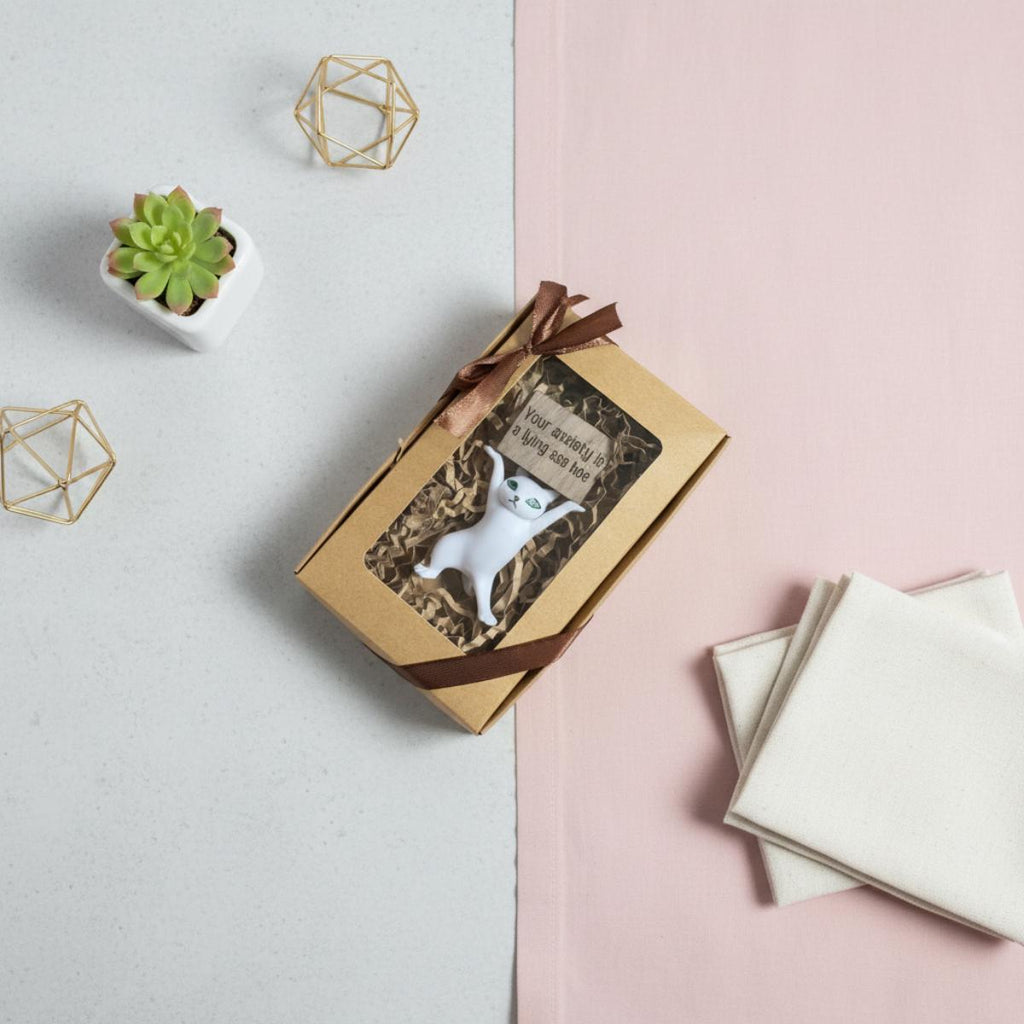 Funny Cat Figurine Your Anxiety Is a Lying Ass Sassy Mental Health Gift Blunt Affirmation Decor Anxiety Relief Self Care Desk Cat