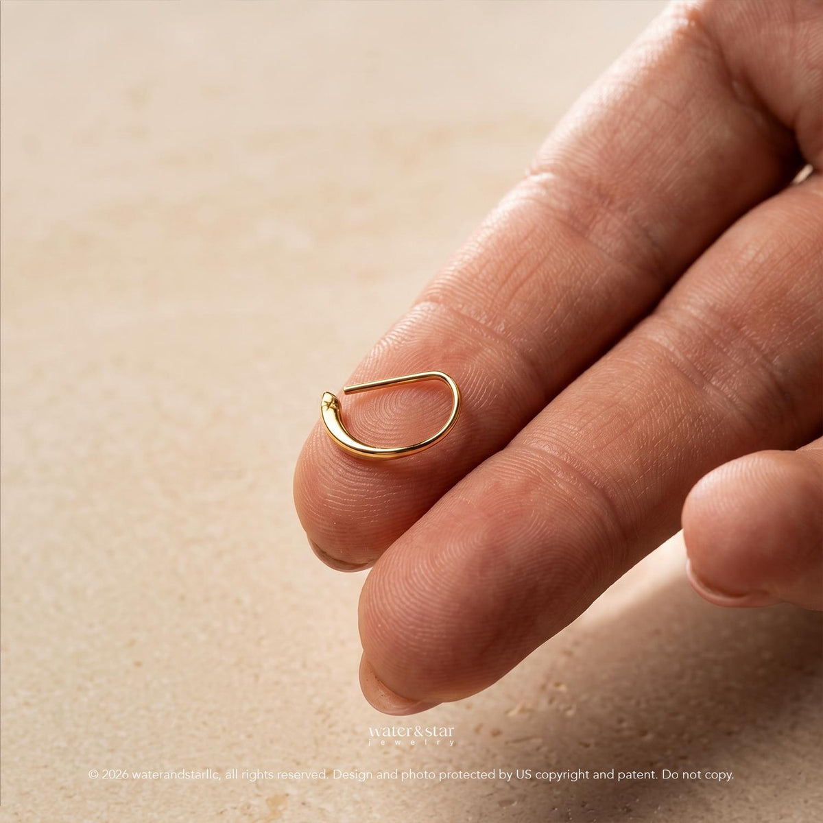 D Shape Sleeper Earrings, Open Hoop Earrings, Backless Half Hoops, Dainty Cartilage Hoop, Small Gold Huggie, Sterling Silver Nap Earrings