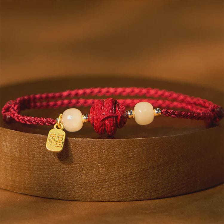 Zodiac Red String Bracelet,Cinnabar Animal Charm, Jade Beads, Fu Lucky Charm,Adjustable Protection Bracelet, Handmade Knot, Gift for Her Him