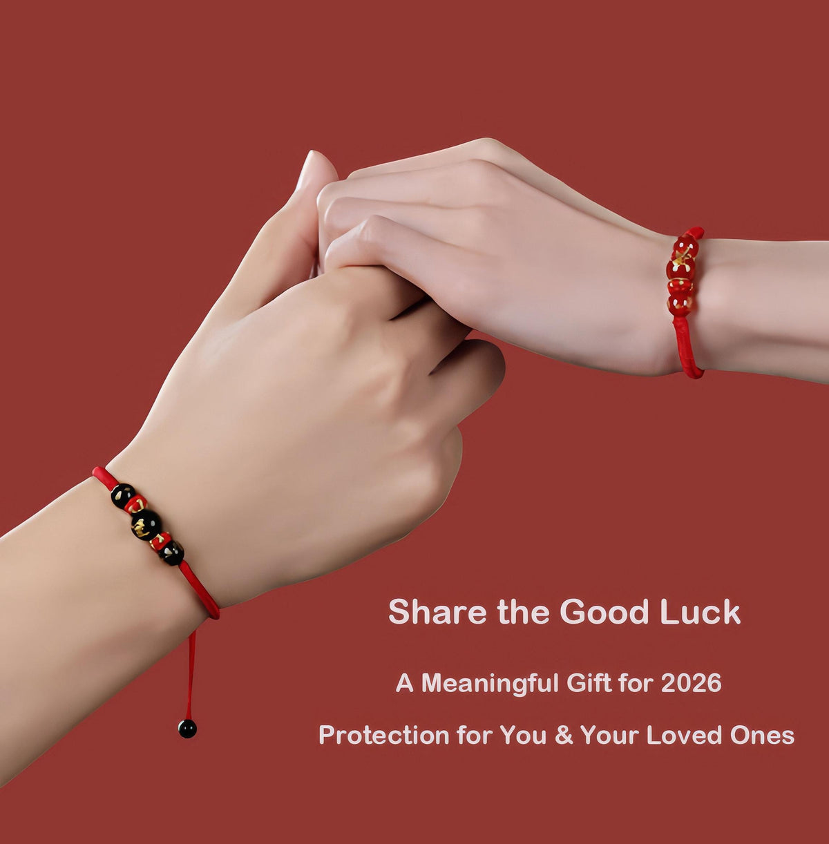 2027 Zodiac Protection Bracelet, Red String Agate Amulet, Energy Shield for Year of the Goat, Temple Blessed Gift