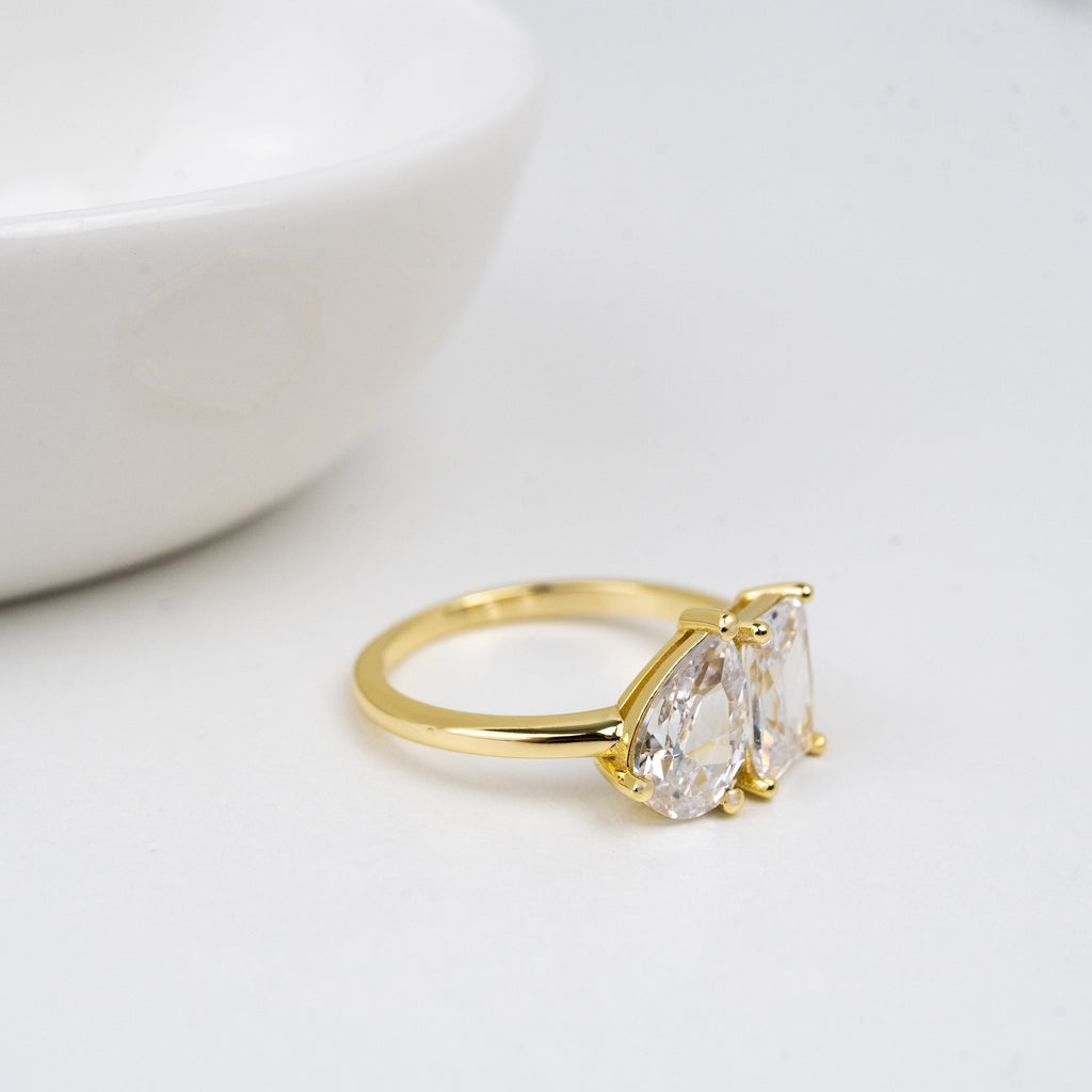 Toi et Moi Ring, Promise Ring, Engagement Ring, Two Stone Ring, Wedding Ring, Anniversary Gift, Gift for Her