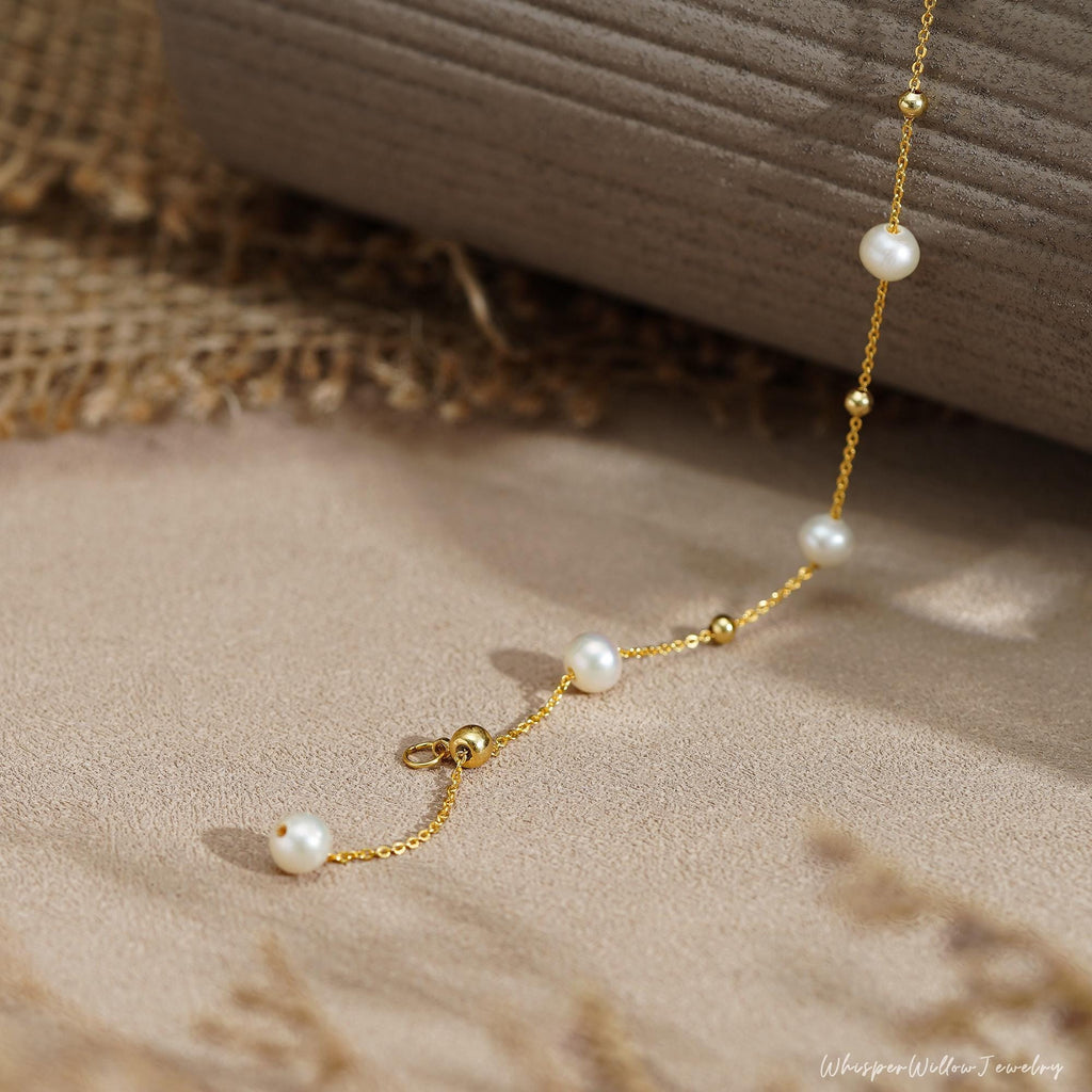 Genuine Natural Freshwater Pearl Bracelet, Minimalist Pearl Bracelet, Pearl Beaded Bracelet, Bridesmaid Bracelet, Wedding Bracelet for Her