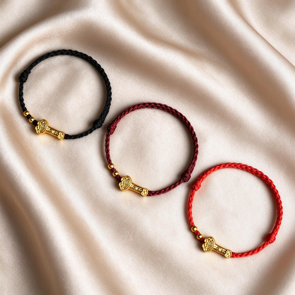 Red String Bracelet, Ruyi Good Luck Bracelet, Chinese Lucky Charm, Red Cord Protection Jewelry, Adjustable Blessing Bracelet, Handmade Gift